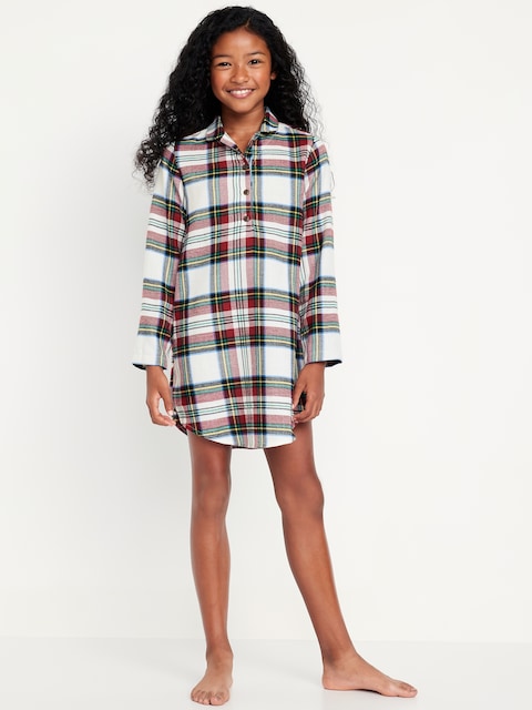 Chemise de nuit en flanelle à col pour Fille