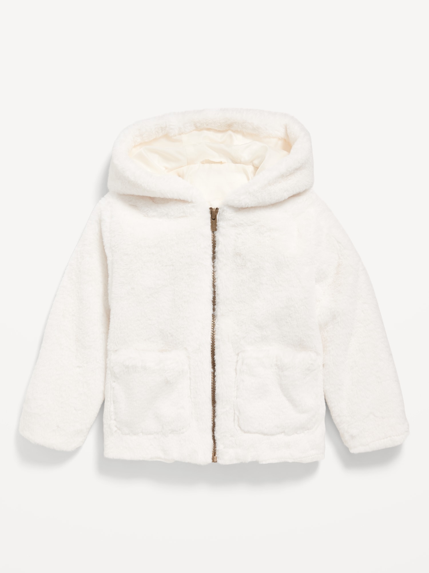 Faux-Fur Full-Zip Hooded Jacket for Toddler Girls