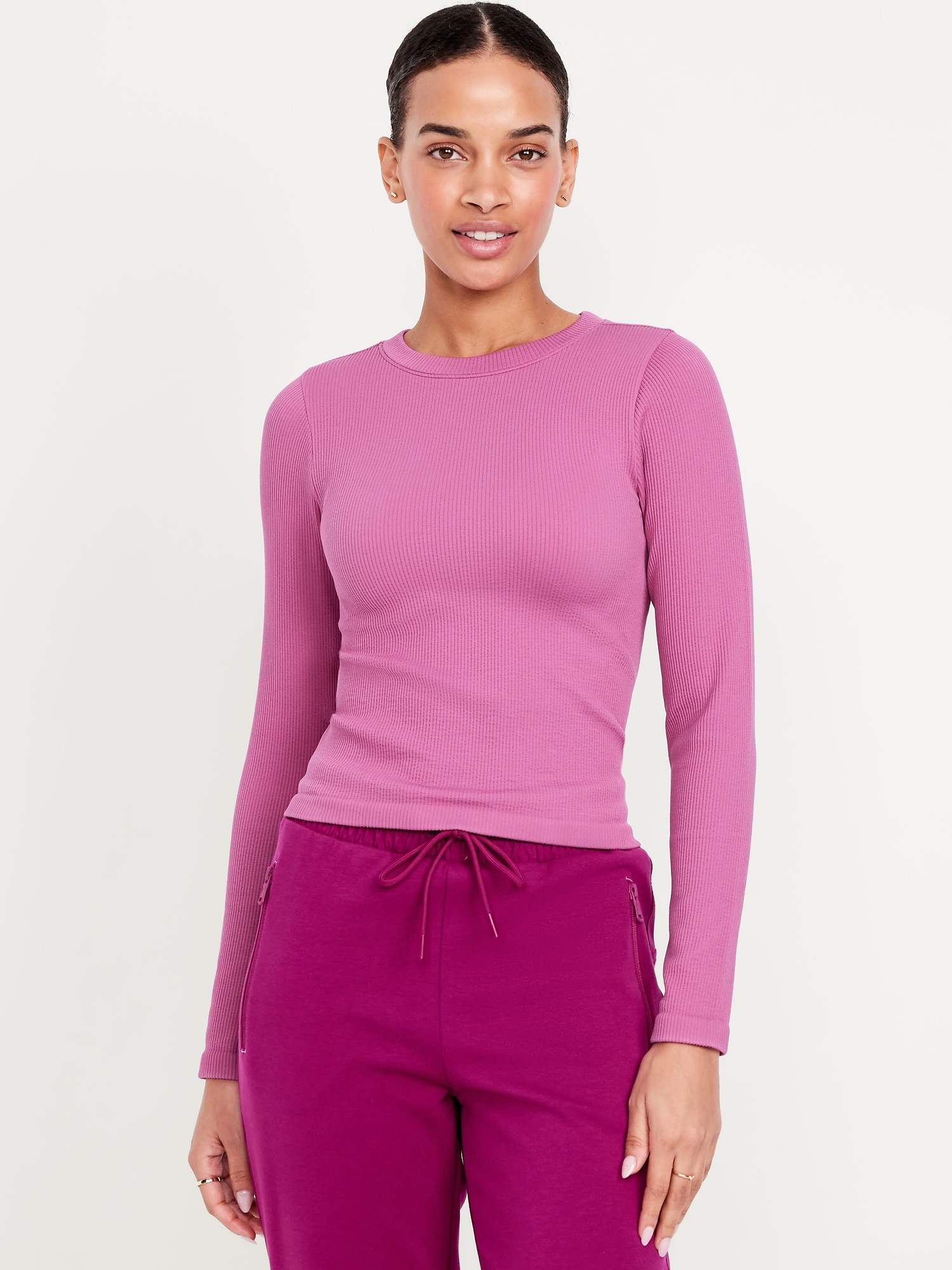 Fitted Seamless Ribbed T-Shirt