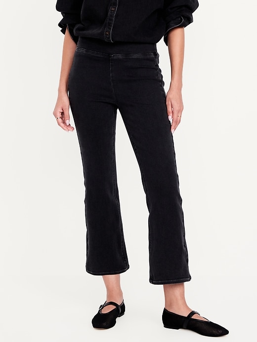 Image number 8 showing, High-Waisted Weekender Pull-On Crop Flare Jeans