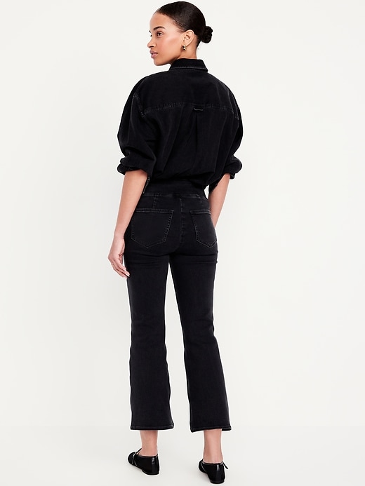 Image number 3 showing, High-Waisted Weekender Pull-On Crop Flare Jeans