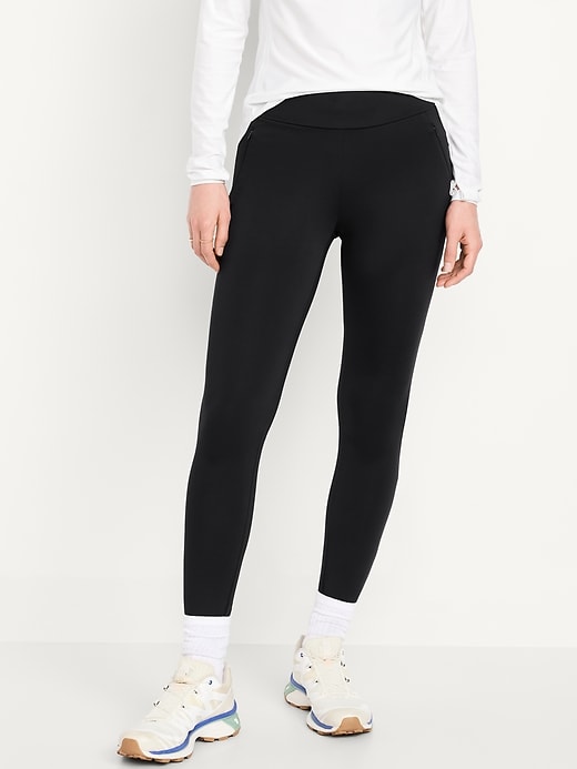 Image number 1 showing, High-Waisted PowerSoft Coze Edition Fleece-Lined Full-Length Leggings