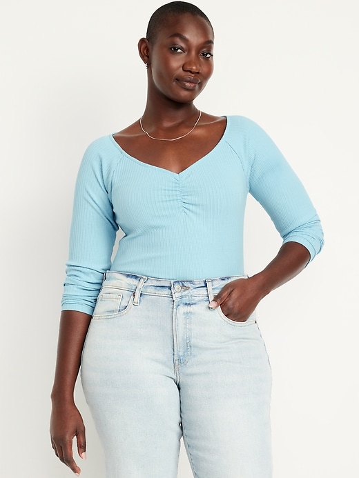 Image number 5 showing, Cinched Rib-Knit Top