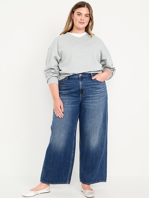 Image number 6 showing, High-Waisted Baggy Wide-Leg Jeans