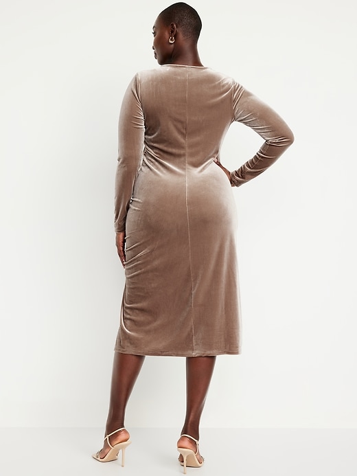 Image number 5 showing, Ruched Velvet Midi Dress