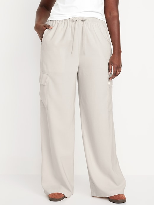 Image number 5 showing, Extra High-Waisted Drapey Cargo Super Wide-Leg Pants