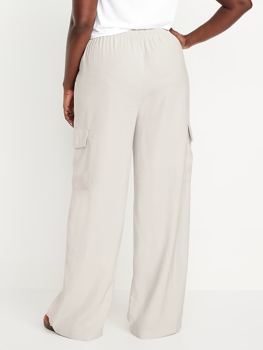 Image number 6 showing, Extra High-Waisted Drapey Cargo Super Wide-Leg Pants