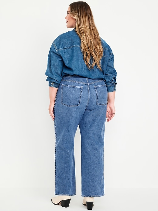 Image number 8 showing, Extra High-Waisted Braided Wide-Leg Jeans