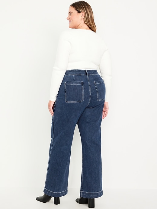 Image number 5 showing, Extra High-Waisted Mariner Wide-Leg Jeans