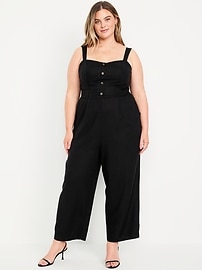 Button-Front Cami Jumpsuit