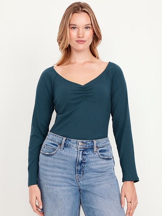 Image number 5 showing, Cinched Rib-Knit Top