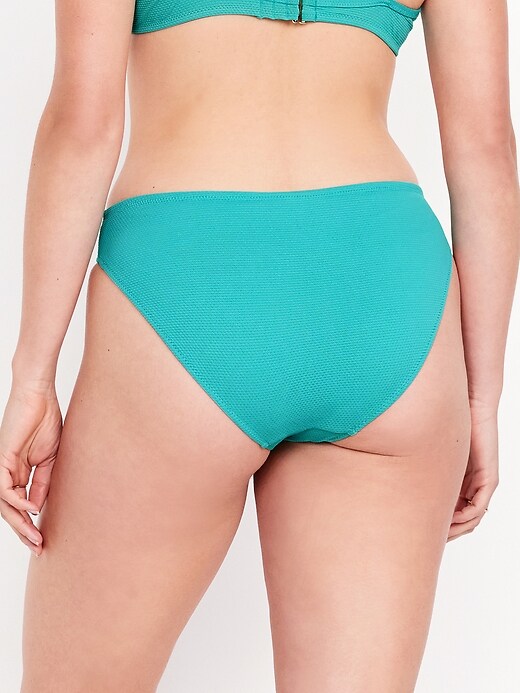 Image number 5 showing, Mid-Rise Textured Bikini Swim Bottoms