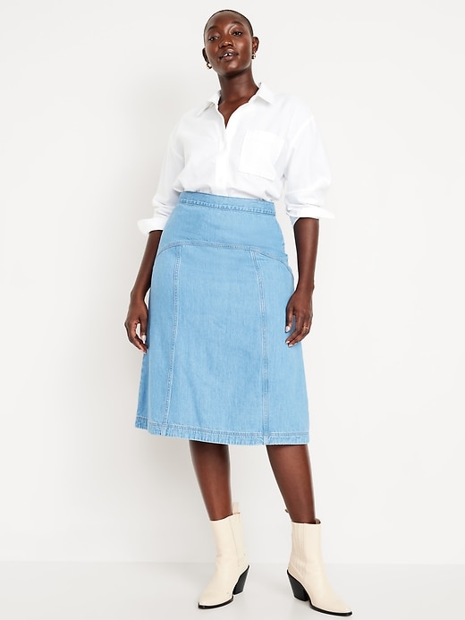 Image number 4 showing, Mid-Rise Jean Midi Skirt