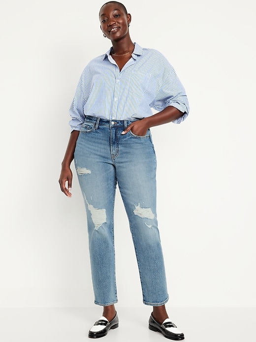 L'image numéro 4 présente Jean OG droit profilé à taille haute longueur cheville pour Femme