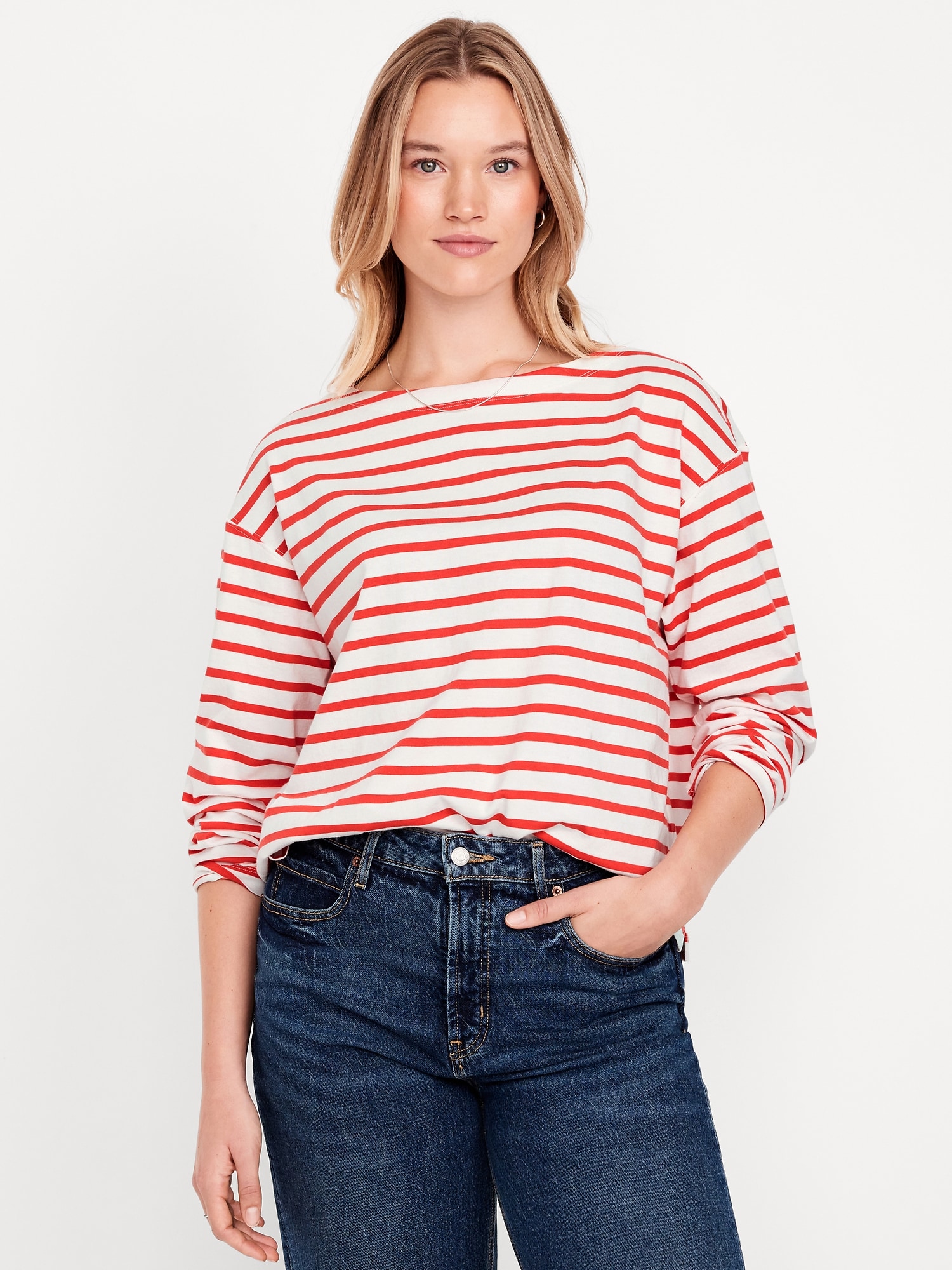 Long-Sleeve Mariner Loose T-Shirt