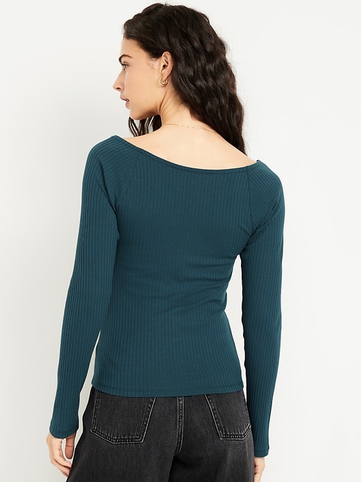 Image number 2 showing, Cinched Rib-Knit Top