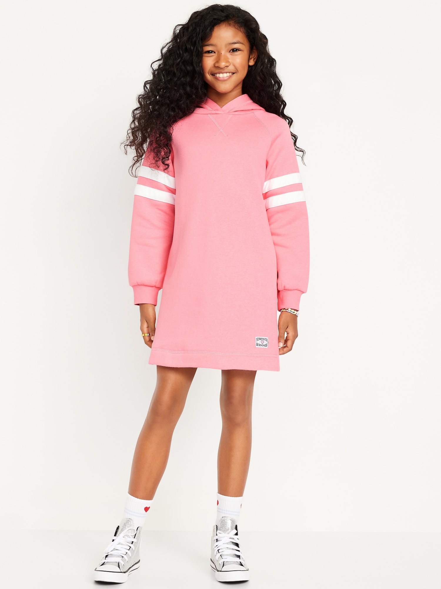 Robe a capuchon en molleton a manches longues pour fille Old Navy