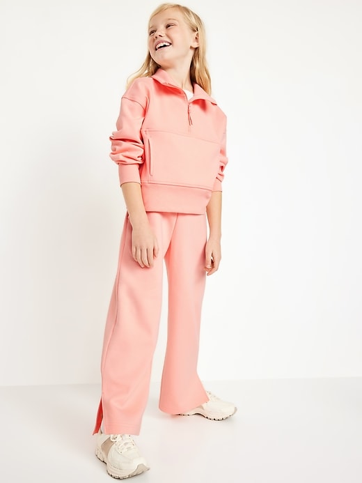 Image number 3 showing, Dynamic Fleece High-Waisted Wide-Leg Pants for Girls