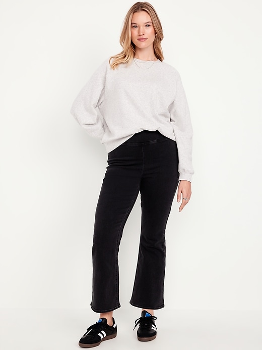 Image number 4 showing, High-Waisted Weekender Pull-On Crop Flare Jeans