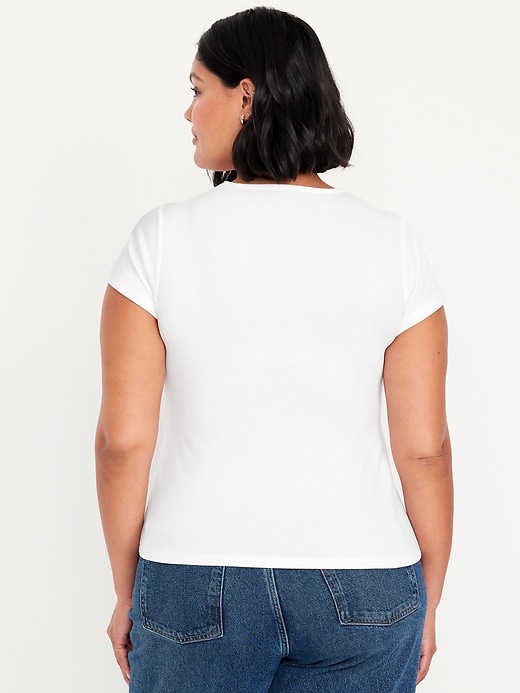 Image number 8 showing, Ribbed Square-Neck T-Shirt