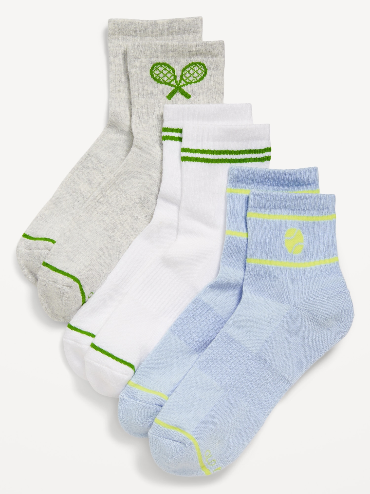 Athletic Quarter Crew Sock 3-Pack for Women