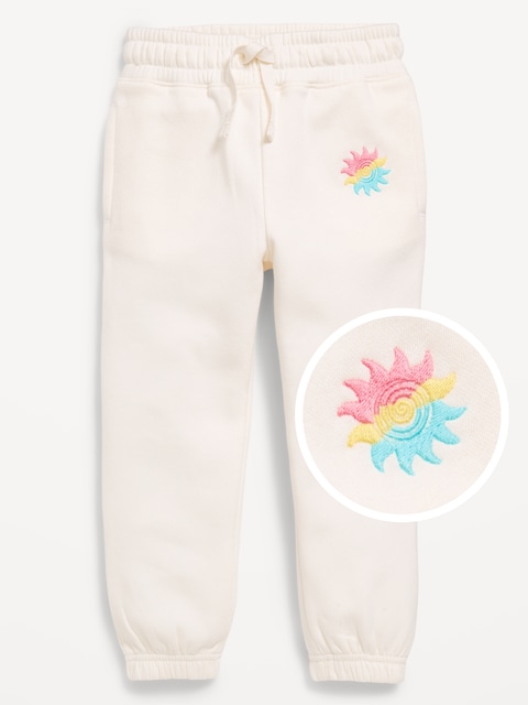 Printed Cinched-Hem Jogger Sweatpants for Toddler Girls