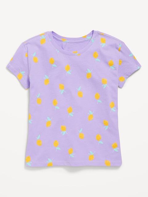 T-shirt ultra-doux à manches courtes à motif pour fille