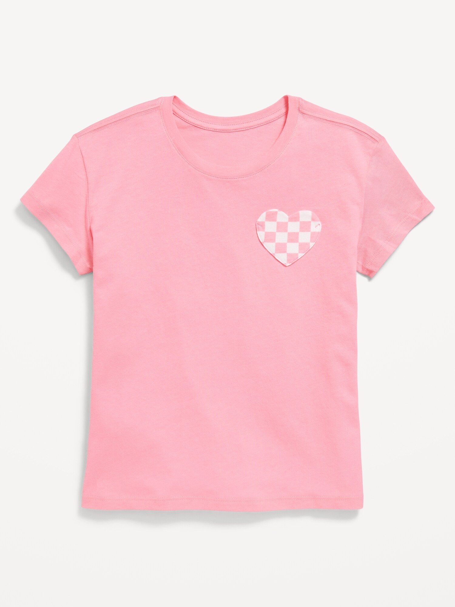 Softest Short-Sleeve Heart-Pocket T-Shirt for Girls