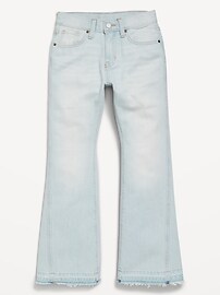 View large product image 4 of 5. High-Waisted Baggy Frayed-Hem Flare-Leg Jeans for Girls