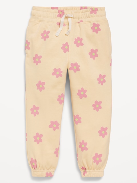 Printed Cinched-Hem Jogger Sweatpants for Toddler Girls - Yellow