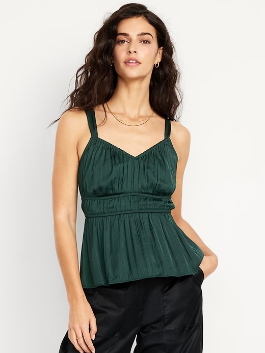 Image number 1 showing, Waist-Defined Satin Top