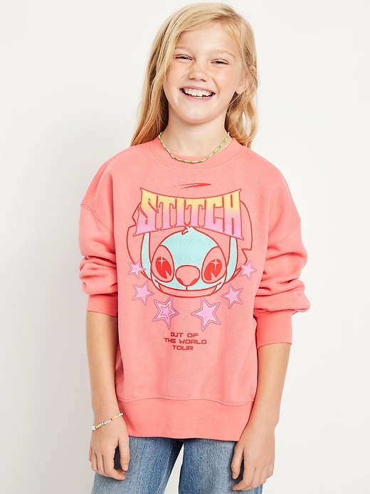 View large product image 1 of 3. Oversized Licensed Graphic Tunic Sweatshirt for Girls