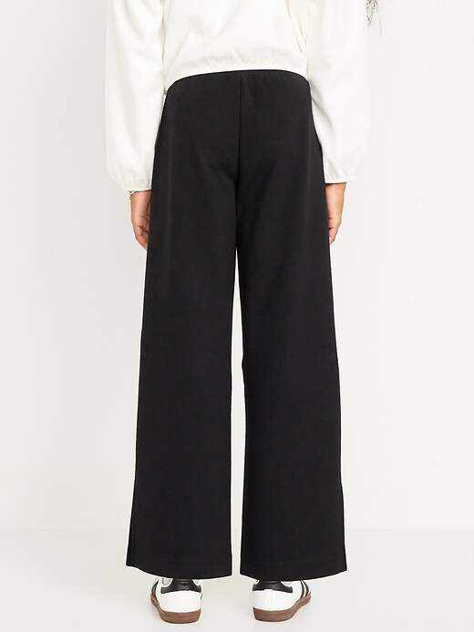 Voir une image plus grande du produit 2 de 5. Pantalon en molleton dynamique à taille haute et jambe large pour fille