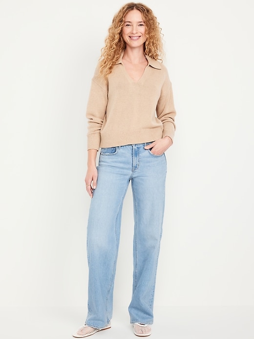 Image number 1 showing, Mid-Rise Wide-Leg Jeans