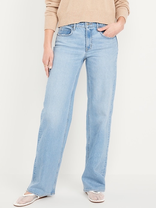 Image number 2 showing, Mid-Rise Wide-Leg Jeans