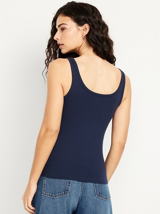 Image number 2 showing, First-Layer Ribbed Scoop-Neck Tank Top