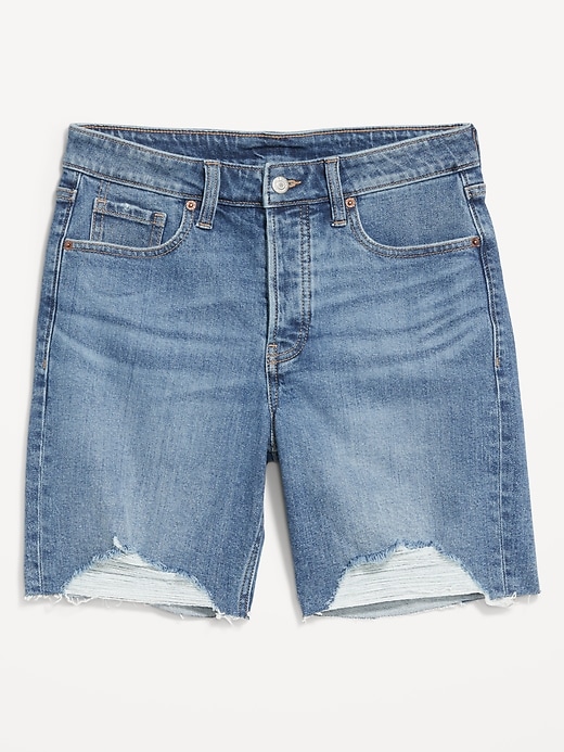 Image number 4 showing, High-Waisted OG Jean Cut-Off Shorts -- 7-inch inseam