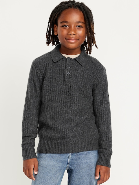 SoSoft Long-Sleeve Polo Sweater for Boys