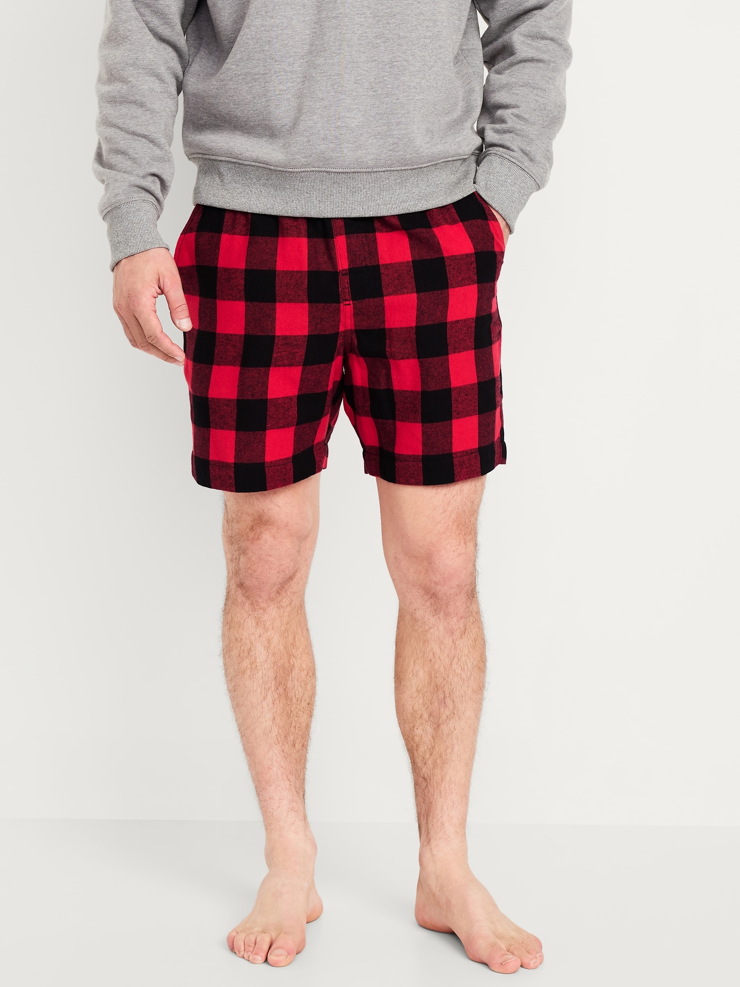 Flannel Pajama Shorts for Men