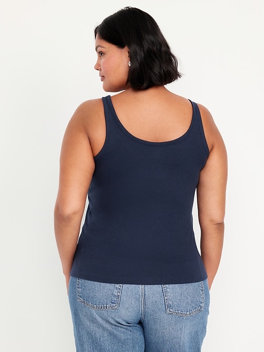 Image number 8 showing, First-Layer Ribbed Scoop-Neck Tank Top