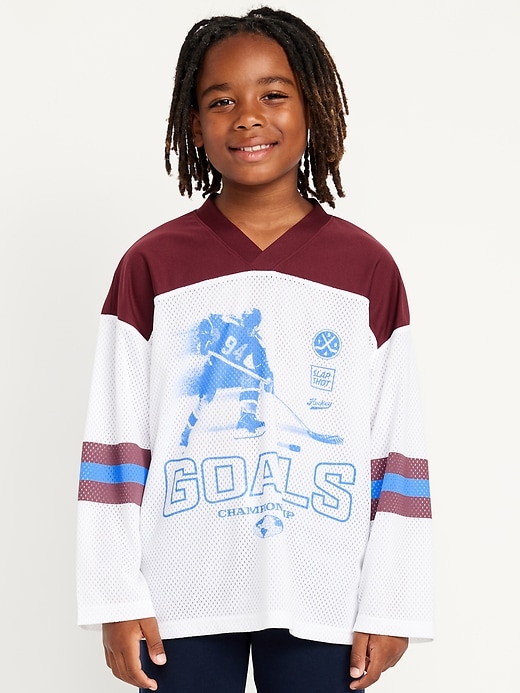 View large product image 1 of 4. Oversized Hockey Jersey T-Shirt for Boys