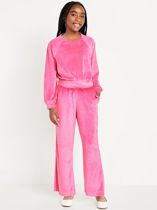 View large product image 1 of 4. Velour Crew-Neck Sweatshirt and Straight-Leg Pants Set for Girls