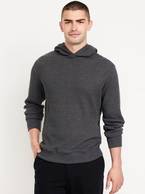 Waffle Pullover Hoodie - Black Jack