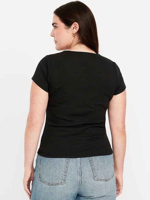 Image number 6 showing, Ribbed Square-Neck T-Shirt