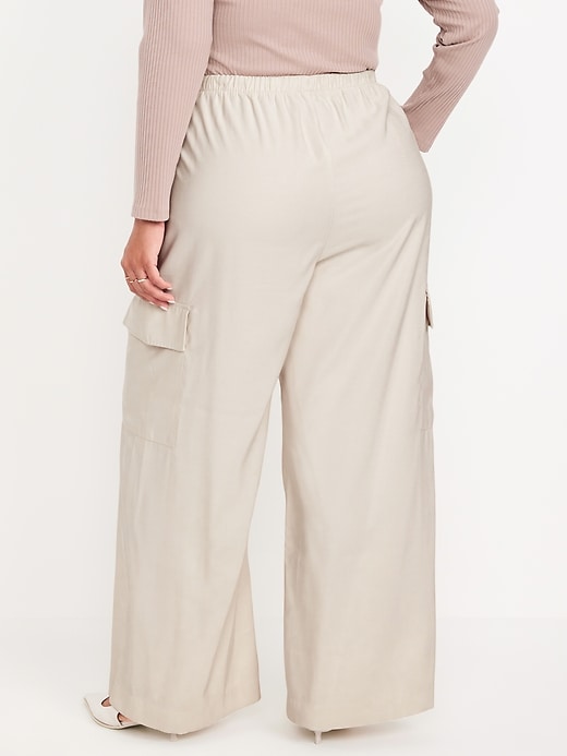 Image number 8 showing, Extra High-Waisted Drapey Cargo Super Wide-Leg Pants