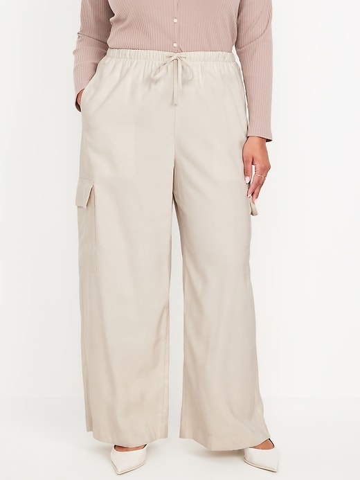 Image number 7 showing, Extra High-Waisted Drapey Cargo Super Wide-Leg Pants