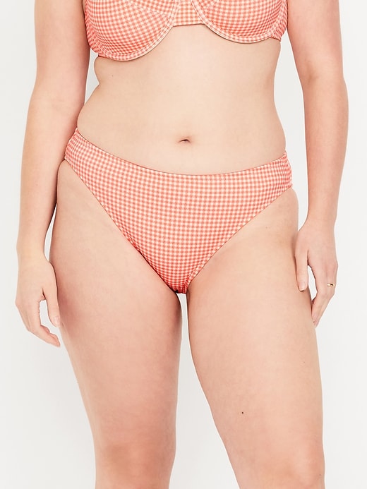 Image number 5 showing, Mid-Rise Textured Bikini Swim Bottoms