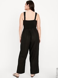 Button-Front Cami Jumpsuit