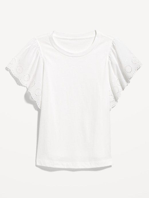 Image number 7 showing, Cutwork-Sleeve Mixed Fabric Top