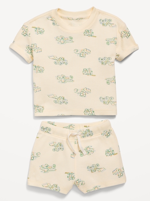 View large product image 1 of 1. Printed Waffle-Knit Top and Shorts Set for Baby